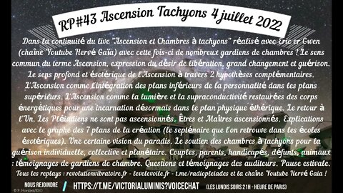 Radio Pléiades #43 - Ascension et chambres à tachyons