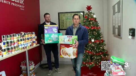 Giving Tuesday in Council Bluffs: TS Bank collects canned goods and diapers