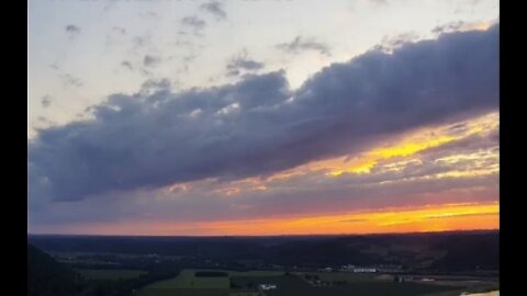 Time Lapse of Cloud Formations and Colorful Sunset in the Hills of Eastern Ohio