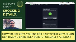 How To Get Zeta Tokens For Gas To Test Zetachain Dex Daily & Earn Zeta Points For Likely Airdrop!