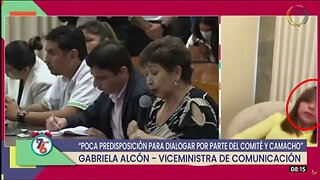 Bolivian Deputy Minister of Communication, Gabriela Alcón, faints during live interview