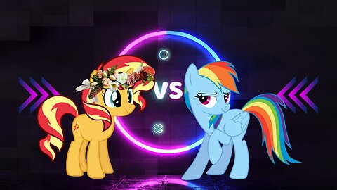 Crypto battles. 2 Season: My little pony. 9 Episode: Sunset Shimmer vs Rainbow Dash.