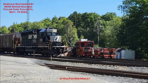 Norfolk Southern Rail Gang replacing rail at Taylor Yard Taylor Pa. Sept. 15 2022 #railfanrob