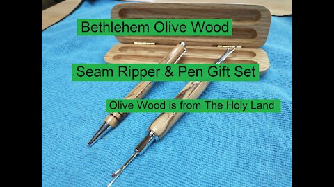 Woodturning a Seam Ripper From Bethlehem Olive Wood - Let's Figure This Out