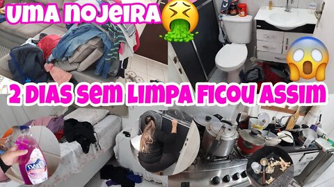 UMA NOJERA🤢 FAXINA NA CASA TODA || DOIS DIA SEM LIMPA FICOU NESSE ESTADO😱 || CAMA POSTA