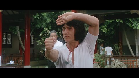 Jackie Chan perform kung fu form in Dragon Lord (1982)