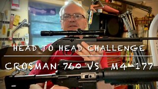 Head to head challenge. Crosman M4-177 vs Crosman 760 .177 multi pump showdown!