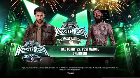 WWE 2k24 Bad Bunny vs Post Malone