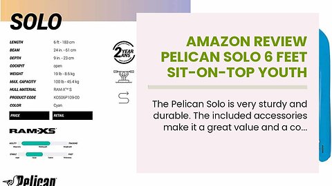 Review Pelican Solo 6 Feet Sit-on-top Youth Kayak Pelican Kids Kayak