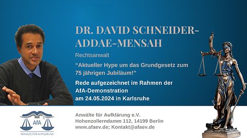 Dr. Schneider-Addae-Mensah: Aktueller Hype um das Grundgesetz zum 75 jährigen Jubiläum!