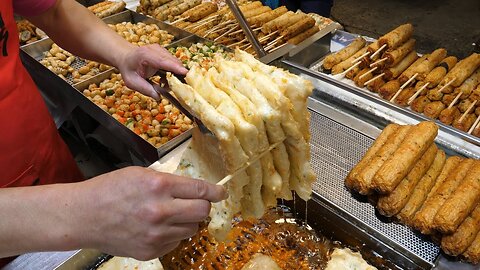 Amazing skill of fish cake master - Korean street food