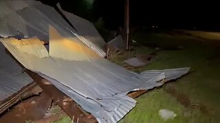 Damage outside of Cole, Oklahoma.