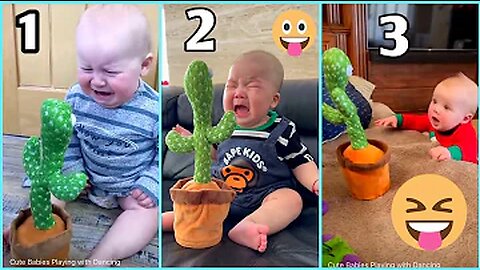 ×4 March 2023 |Cute Babies Playing with Dancing Cactus (Hilarious)Cute Baby Funny Videos