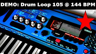 Short Demo - Yamaha DJX Drum Loop 105 at 144 BPM