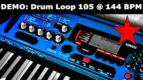 Short Demo - Yamaha DJX Drum Loop 105 at 144 BPM
