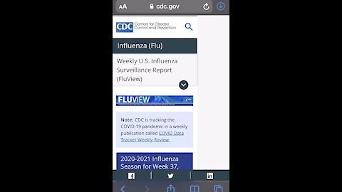 CDC weekly influenza cases drops off chart since COVID-19 arrived