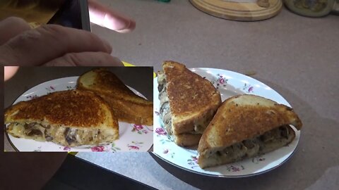 Grilled Cheese with Gruyere, Roasted Mushrooms and Onions