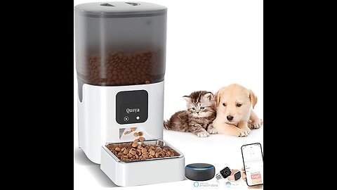QUOYA Smart Automatic Pet Feeder, Large (6L Food Tank) for Dogs and Cats【Timer/Schedule Featur...