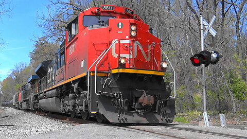 CSX Ethanol Train With a Pair of CN EMD Locomotives & P5 Horn