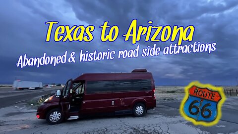 Traveling from Texas to Arizona & some historic ROUTE 66 roadside attractions along the way.