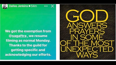 SAG grants exemption to the Chosen from strike! God answers prayers Filming to resume this monday