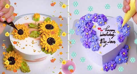 So delicious heart touching cake decoration ideas like a pro | flower cake Tutorial video .