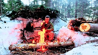 Winter Survival Shelter Night- No Sleeping Bag & No Tent