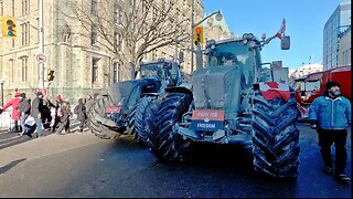 Canadian Farmers Protest Support Canadian Truckers Freedom Convoy in Canada