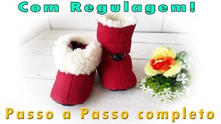 Como Fazer Botinha de Inverno com regulador para Bebê