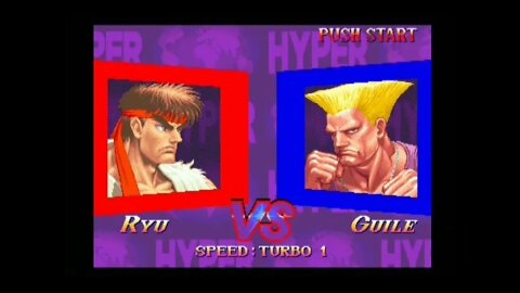 Hyper Street Fighter 2 Nerf AI (PS2) - Ryu (Super) - Hardest - No Continues