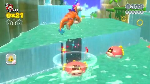 Super Mario 3D World (Wii U) | World 1-4 - Plessie's Plunging Falls | Episode 4