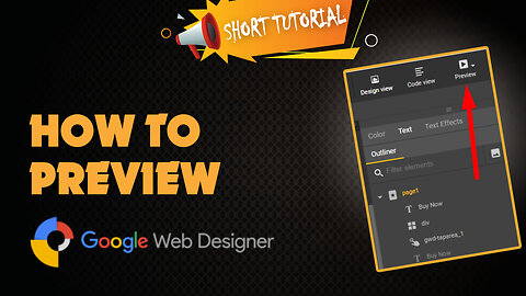 How to preview google web designer