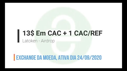 Finalizado - Airdrop - Latoken - CAC Token (13$ + 1$/Referencia ) + TERC Token (14$ + $3/referencia)