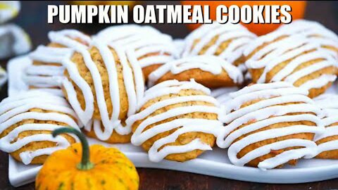 Pumpkin Oatmeal Cookies with Maple Glaze - Sweet and Savory Meals
