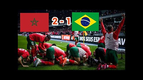 Morocco 2-1 Brazil Full match highlights 2023 HD international friendly match & fans celebration
