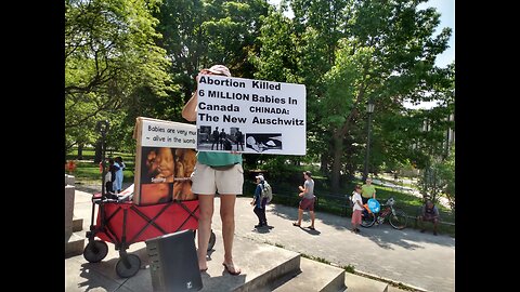 Abortion holocaust explained at Toronto Pro-Life rally, Queen's Park, May 28, 2023