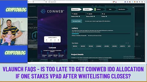 Vlaunch FAQ - Is Too Late To Get Coinweb IDO Allocation If You Stake VPAD After Whitelisting Closes?