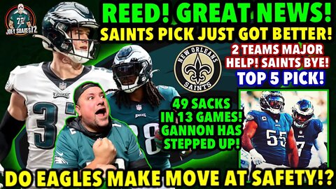 REED BLANKENSHIP GREAT NEWS! We Got MAJOR Help! Saints Pick! 49 SACKS FOR THE DL! EAGLES UPDATE! YES