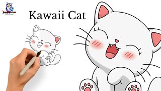 How To Draw Cute Kawaii Cat - DIY Easy Drawings