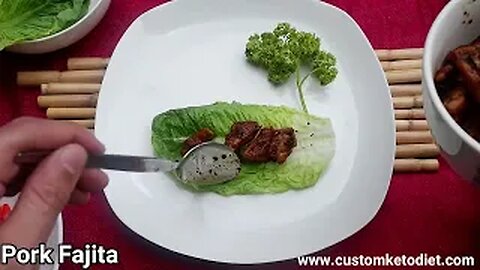 Keto Pork Fajita Lettuce Wrap.
