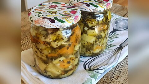 Zucchini like pickled mushrooms. Keep them for a whole year without fridge.