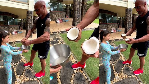 Dwayne Johnson's Epic Aloha Easter Celebration: Coconut Cracking Fun with Family