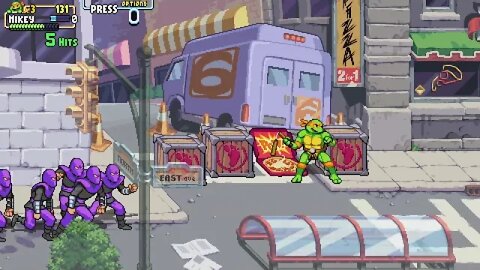 Let's Play Teenage Mutant Ninja Turtles Shredder's Revenge Stage 2 - PS5 (60fps). Medium Difficulty