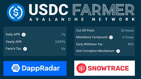 USDC Farmer Dapp | Daily Yield Of 7% Of Your Farms Value