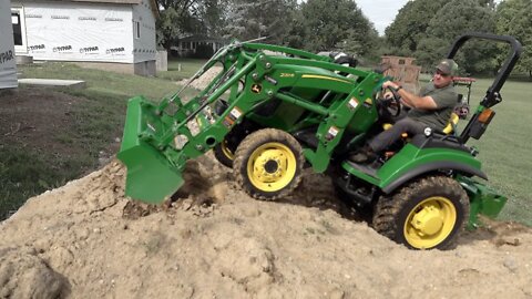 John Deere Compact Tractor - How to Move 12 Truck Loads of Dirt