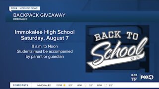 Immokalee backpack giveaway for those still needing school supplies
