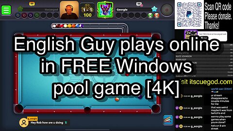 English Guy plays online in FREE Windows pool game [4K] 🎱🎱🎱 8 Ball Pool 🎱🎱🎱