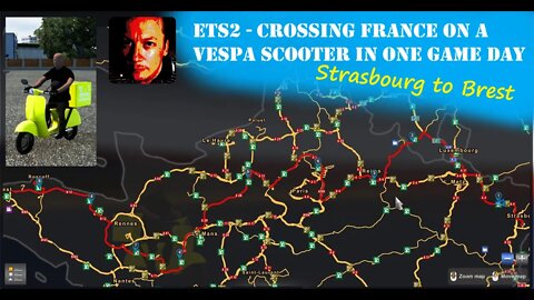 ETS2 - Crossing France on a Vespa in one game day