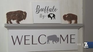 She loves the city life and her downtown home is filled with "everything Buffalo"