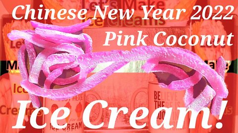 Chinese New Year 2022 Ice Cream Making Pink Young Coconut Candy Year of the Tiger